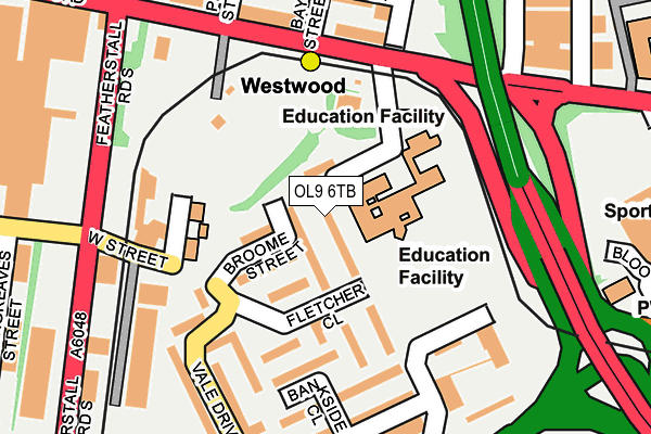 OL9 6TB map - OS OpenMap – Local (Ordnance Survey)