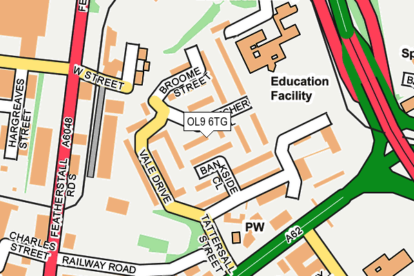 OL9 6TG map - OS OpenMap – Local (Ordnance Survey)