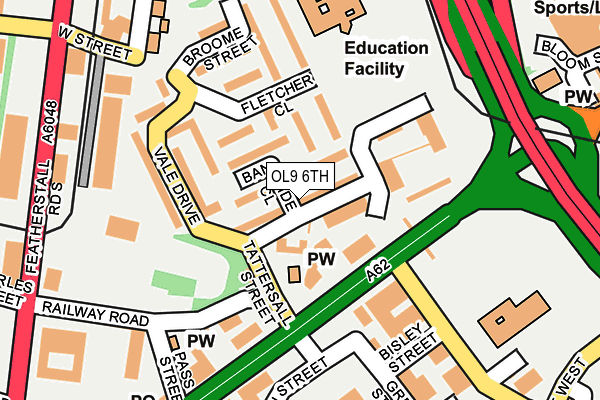 OL9 6TH map - OS OpenMap – Local (Ordnance Survey)