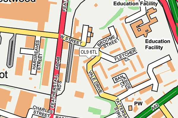 OL9 6TL map - OS OpenMap – Local (Ordnance Survey)