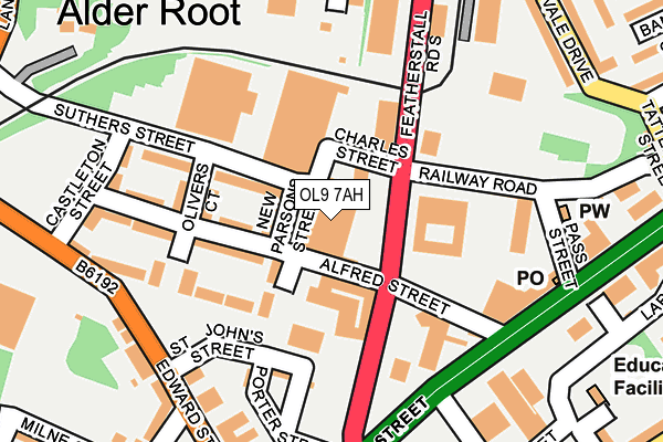 OL9 7AH map - OS OpenMap – Local (Ordnance Survey)