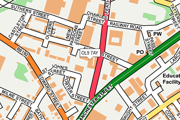 OL9 7AY map - OS OpenMap – Local (Ordnance Survey)