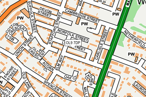 OL9 7DP map - OS OpenMap – Local (Ordnance Survey)