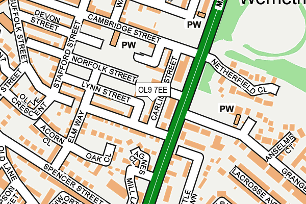 OL9 7EE map - OS OpenMap – Local (Ordnance Survey)