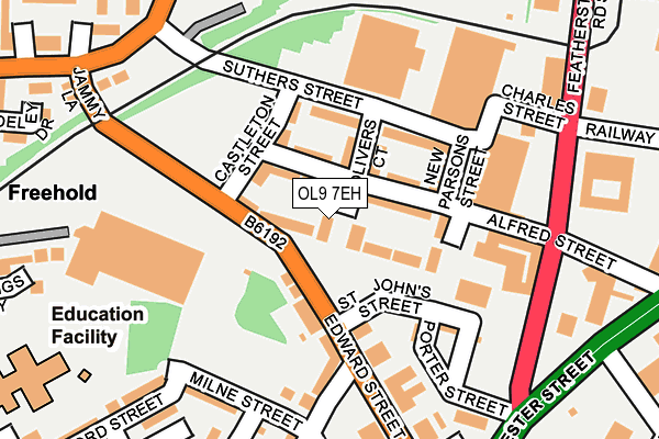 OL9 7EH map - OS OpenMap – Local (Ordnance Survey)