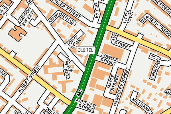 OL9 7EL map - OS OpenMap – Local (Ordnance Survey)