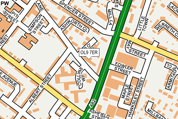 OL9 7ER map - OS OpenMap – Local (Ordnance Survey)