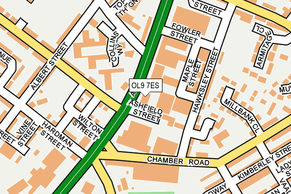 OL9 7ES map - OS OpenMap – Local (Ordnance Survey)