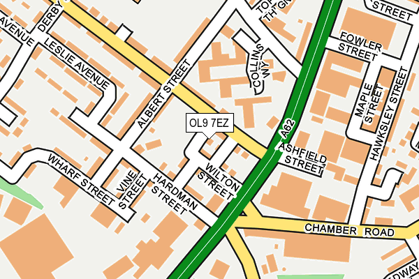 OL9 7EZ map - OS OpenMap – Local (Ordnance Survey)