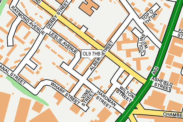 OL9 7HB map - OS OpenMap – Local (Ordnance Survey)