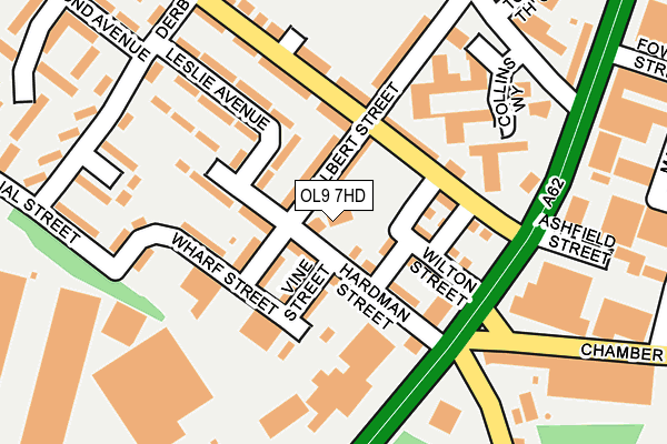 OL9 7HD map - OS OpenMap – Local (Ordnance Survey)