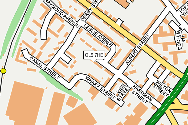 OL9 7HE map - OS OpenMap – Local (Ordnance Survey)