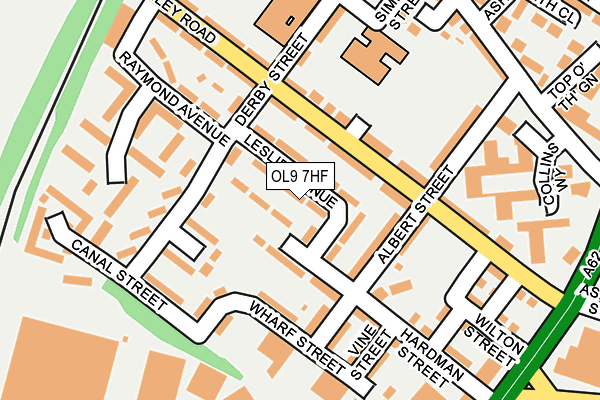 OL9 7HF map - OS OpenMap – Local (Ordnance Survey)