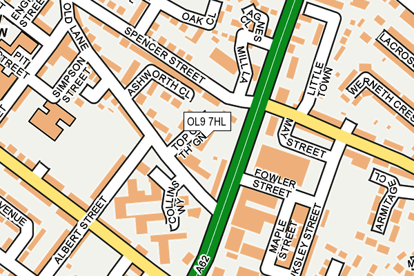 OL9 7HL map - OS OpenMap – Local (Ordnance Survey)