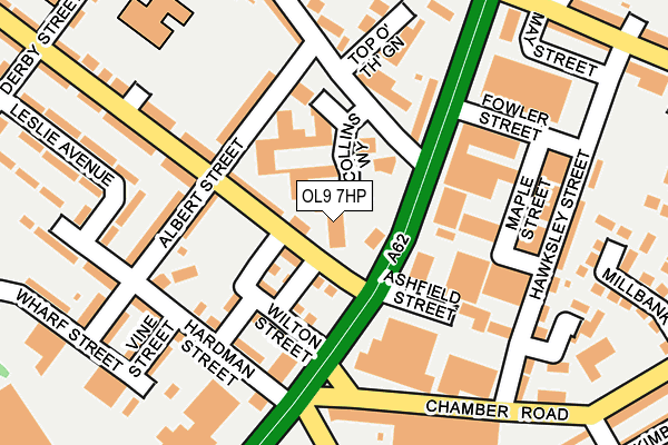 OL9 7HP map - OS OpenMap – Local (Ordnance Survey)