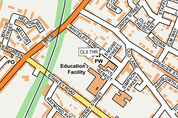 OL9 7HR map - OS OpenMap – Local (Ordnance Survey)