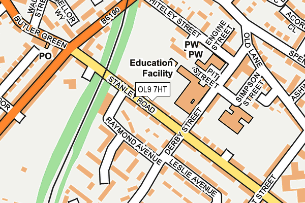 OL9 7HT map - OS OpenMap – Local (Ordnance Survey)