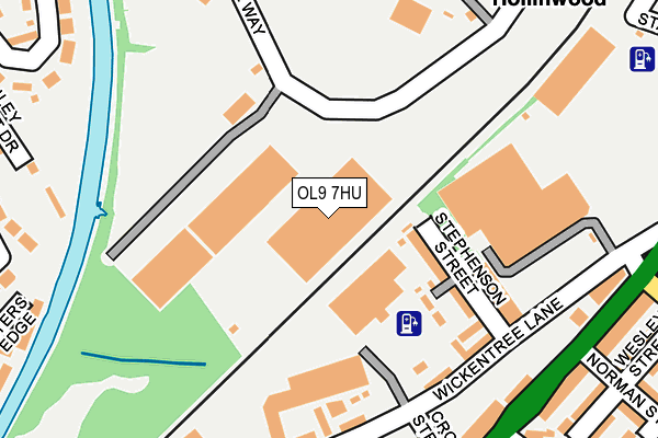OL9 7HU map - OS OpenMap – Local (Ordnance Survey)