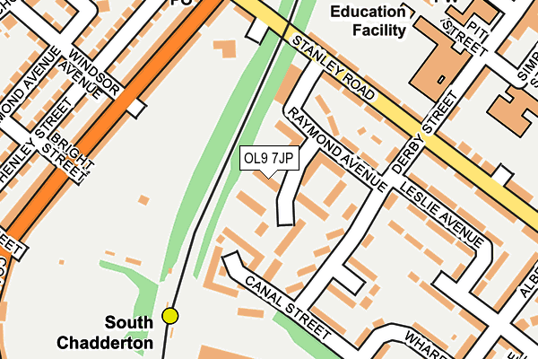 OL9 7JP map - OS OpenMap – Local (Ordnance Survey)