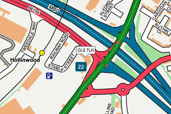 OL9 7LH map - OS OpenMap – Local (Ordnance Survey)