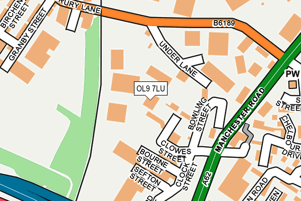 OL9 7LU map - OS OpenMap – Local (Ordnance Survey)