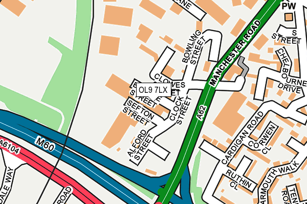 OL9 7LX map - OS OpenMap – Local (Ordnance Survey)