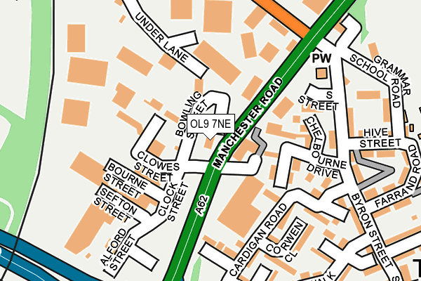 OL9 7NE map - OS OpenMap – Local (Ordnance Survey)