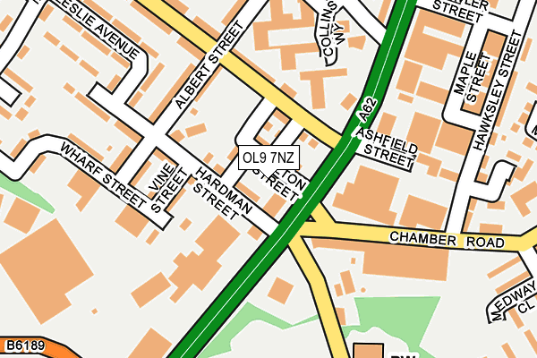 OL9 7NZ map - OS OpenMap – Local (Ordnance Survey)