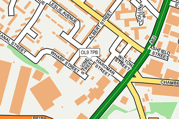 OL9 7PB map - OS OpenMap – Local (Ordnance Survey)