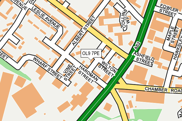 OL9 7PE map - OS OpenMap – Local (Ordnance Survey)