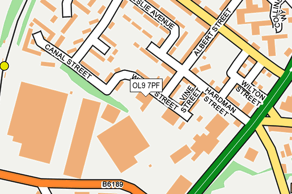 OL9 7PF map - OS OpenMap – Local (Ordnance Survey)