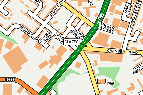 OL9 7PG map - OS OpenMap – Local (Ordnance Survey)