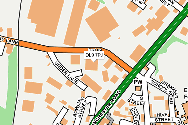 OL9 7PJ map - OS OpenMap – Local (Ordnance Survey)