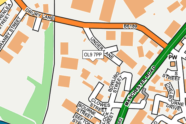 OL9 7PP map - OS OpenMap – Local (Ordnance Survey)