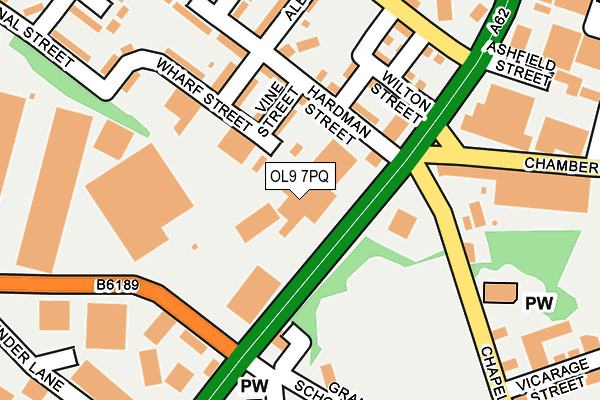 OL9 7PQ map - OS OpenMap – Local (Ordnance Survey)