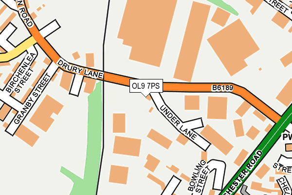 OL9 7PS map - OS OpenMap – Local (Ordnance Survey)