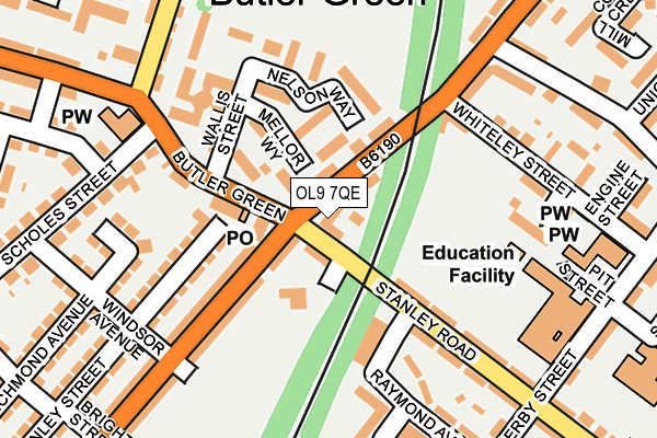 OL9 7QE map - OS OpenMap – Local (Ordnance Survey)