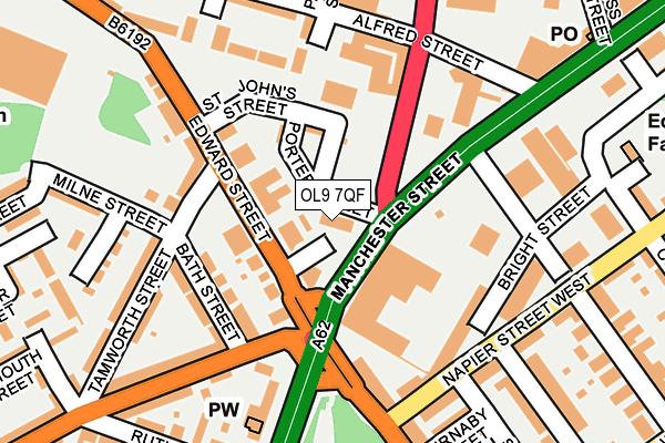 OL9 7QF map - OS OpenMap – Local (Ordnance Survey)