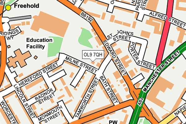 OL9 7QH map - OS OpenMap – Local (Ordnance Survey)