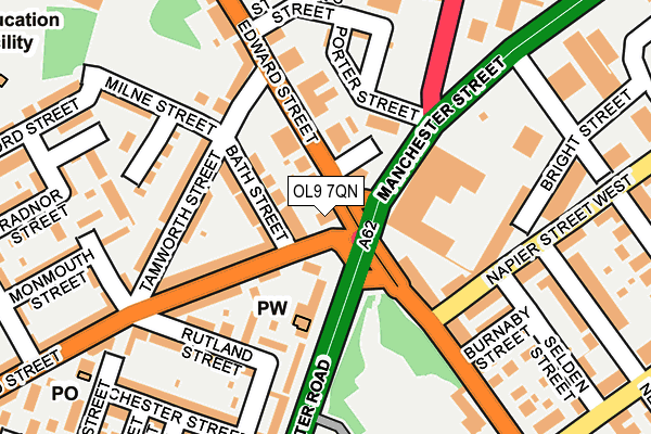 OL9 7QN map - OS OpenMap – Local (Ordnance Survey)