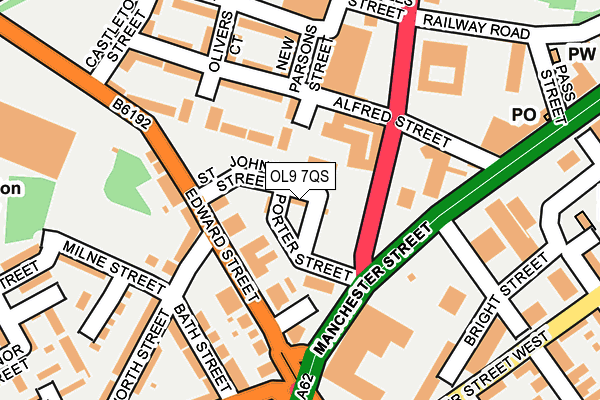 OL9 7QS map - OS OpenMap – Local (Ordnance Survey)