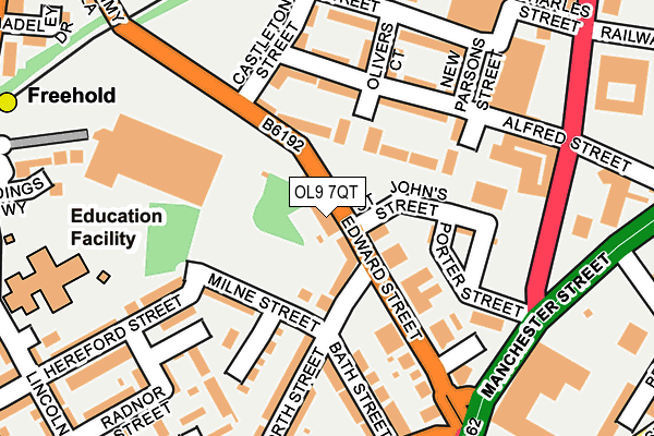 OL9 7QT map - OS OpenMap – Local (Ordnance Survey)