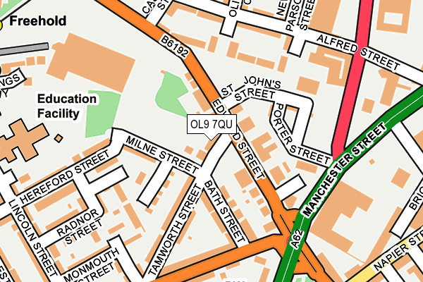 OL9 7QU map - OS OpenMap – Local (Ordnance Survey)