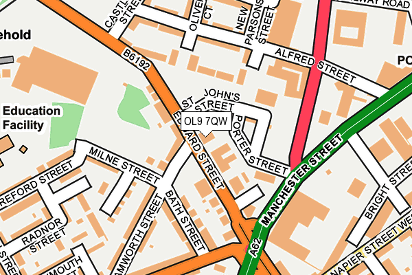 OL9 7QW map - OS OpenMap – Local (Ordnance Survey)