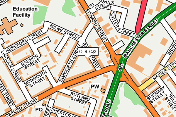 OL9 7QX map - OS OpenMap – Local (Ordnance Survey)