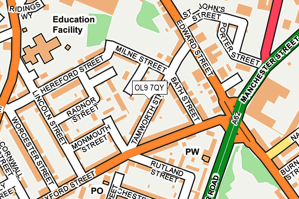 OL9 7QY map - OS OpenMap – Local (Ordnance Survey)