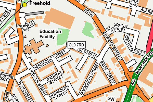 OL9 7RD map - OS OpenMap – Local (Ordnance Survey)