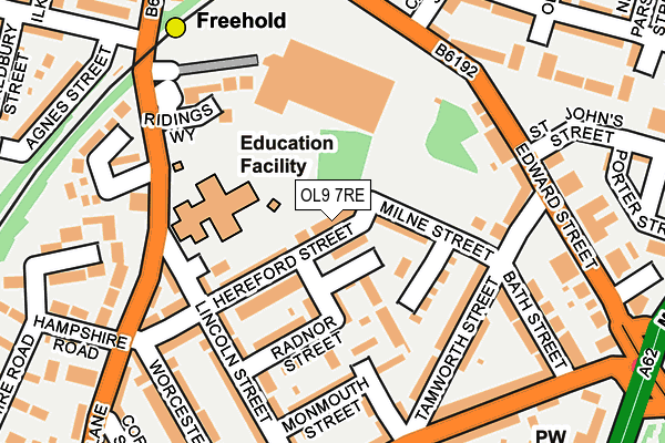 OL9 7RE map - OS OpenMap – Local (Ordnance Survey)
