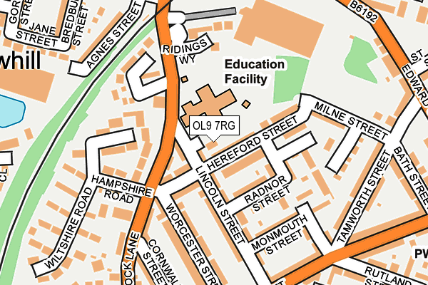 OL9 7RG map - OS OpenMap – Local (Ordnance Survey)
