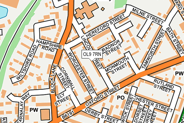 OL9 7RN map - OS OpenMap – Local (Ordnance Survey)